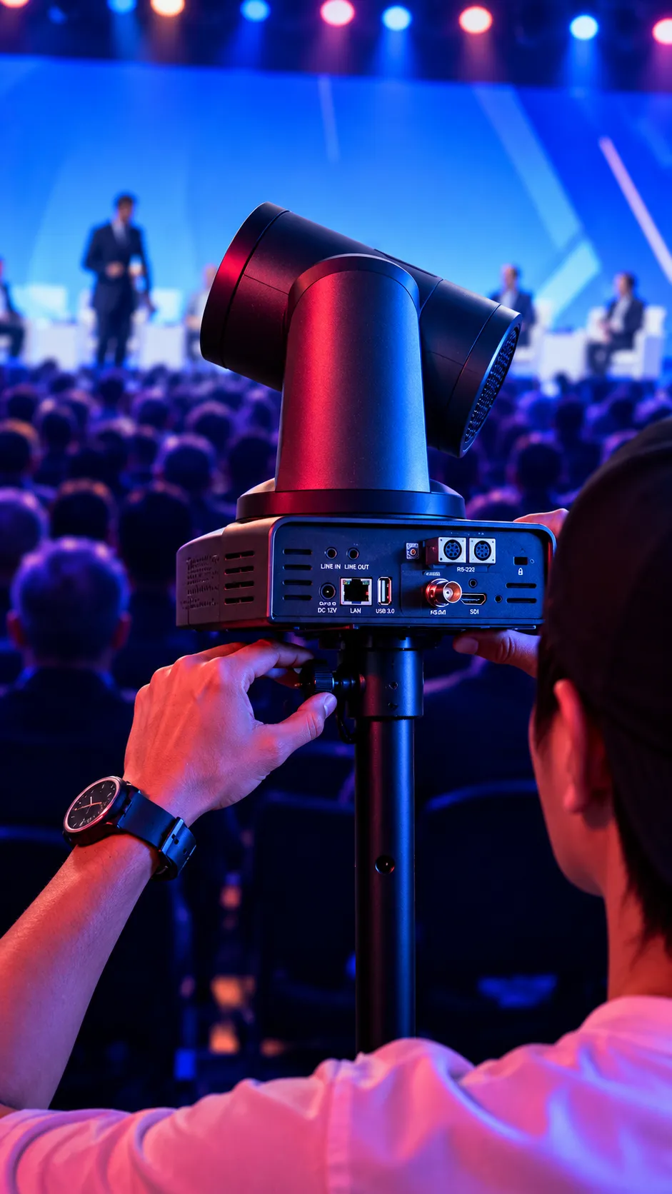 PTZ RoboCam camera control equipment for live event production.